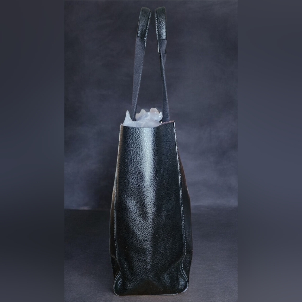 Coach Large Black Leather Tote Bag With Suede Interior NWOT - Picture 3 of 13